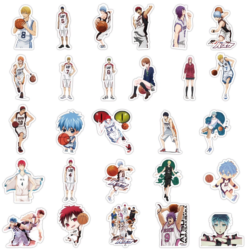 Miếng dán Sticker Anime Manga Kuroko no Basket   trọn bộ 50 hình - In rõ ràng sắc nét khó tróc