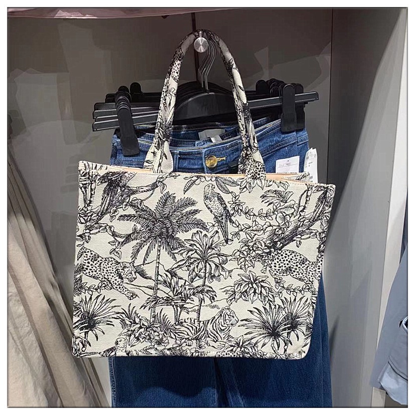 Túi tote Đeo Vai Bằng Vải canvas Thêu Tay Sức Chứa Lớn Mẫu Mới 2022 Cho Nữ