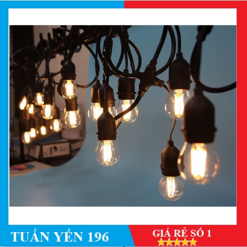 ⚡️Dây Đèn Trang Trí Ngoài Trời Ping Pong Đuôi Chuông Kèm Bóng ⚡️