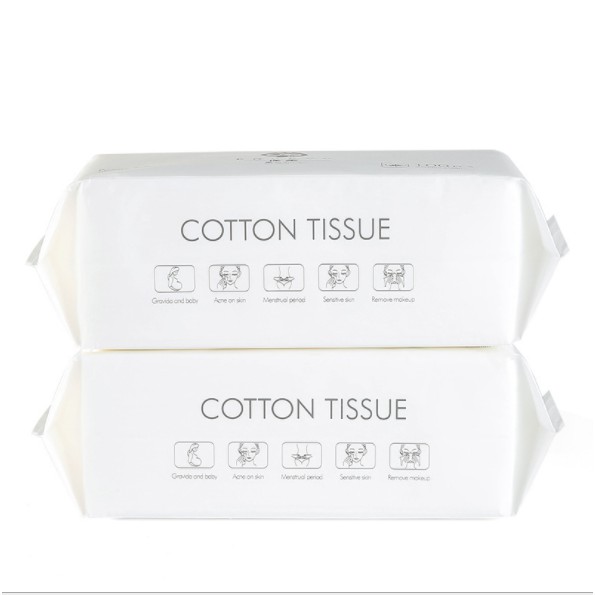 Khăn tẩy trang và lau mặt 2 trong 1 bằng Cotton không dệt dày dặn mềm mại sử dụng một lần