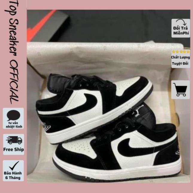 Giày Sneaker Nam Nữ Ulzzang Giá Rẻ,Giày Nike Air Jordan Panda Cổ Thấp Bản Da Nỉ Đi Học Đi Chơi 😆
