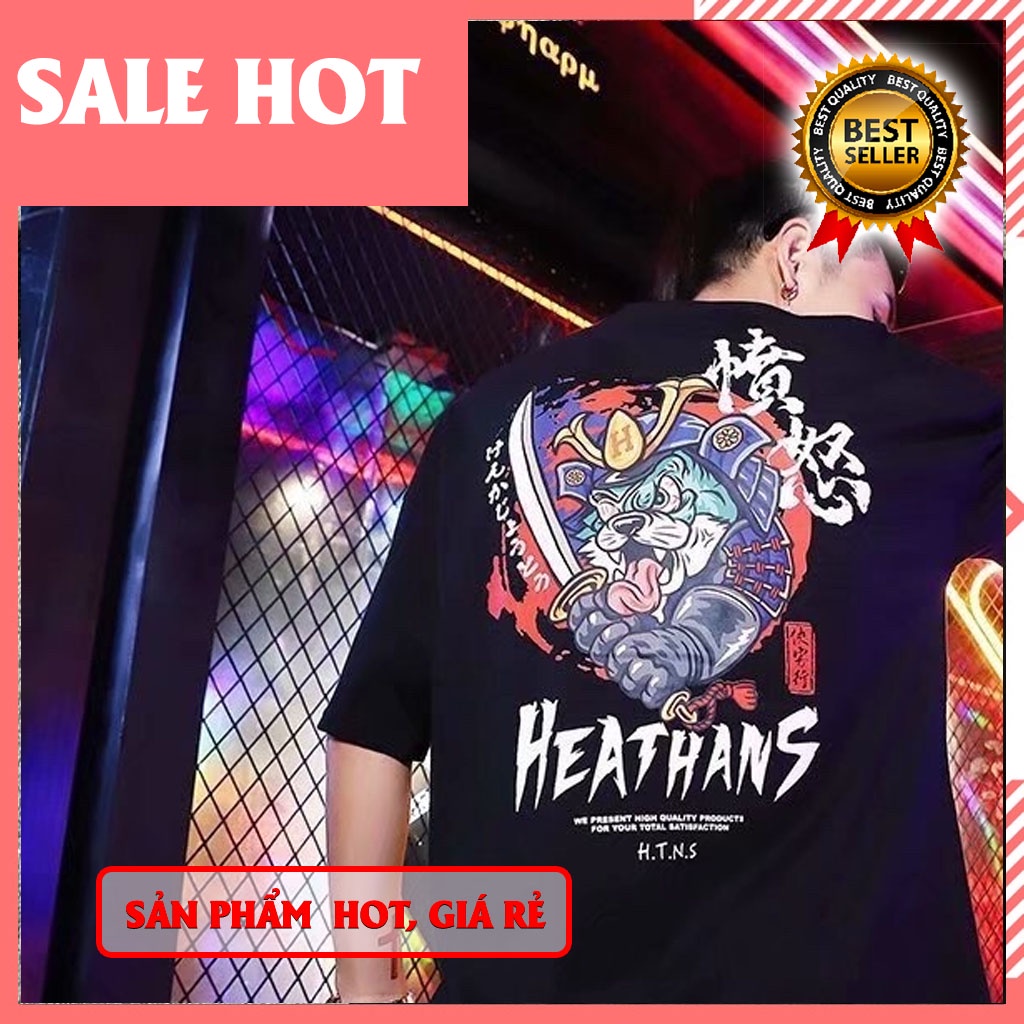 ÁO THUN NAM NỮ MÈO CẦM KIẾM SAMURAI NHẬT BẢN FROM RỘNG HOT TREND MẠNH MẼ Độc đẹp giá rẻ