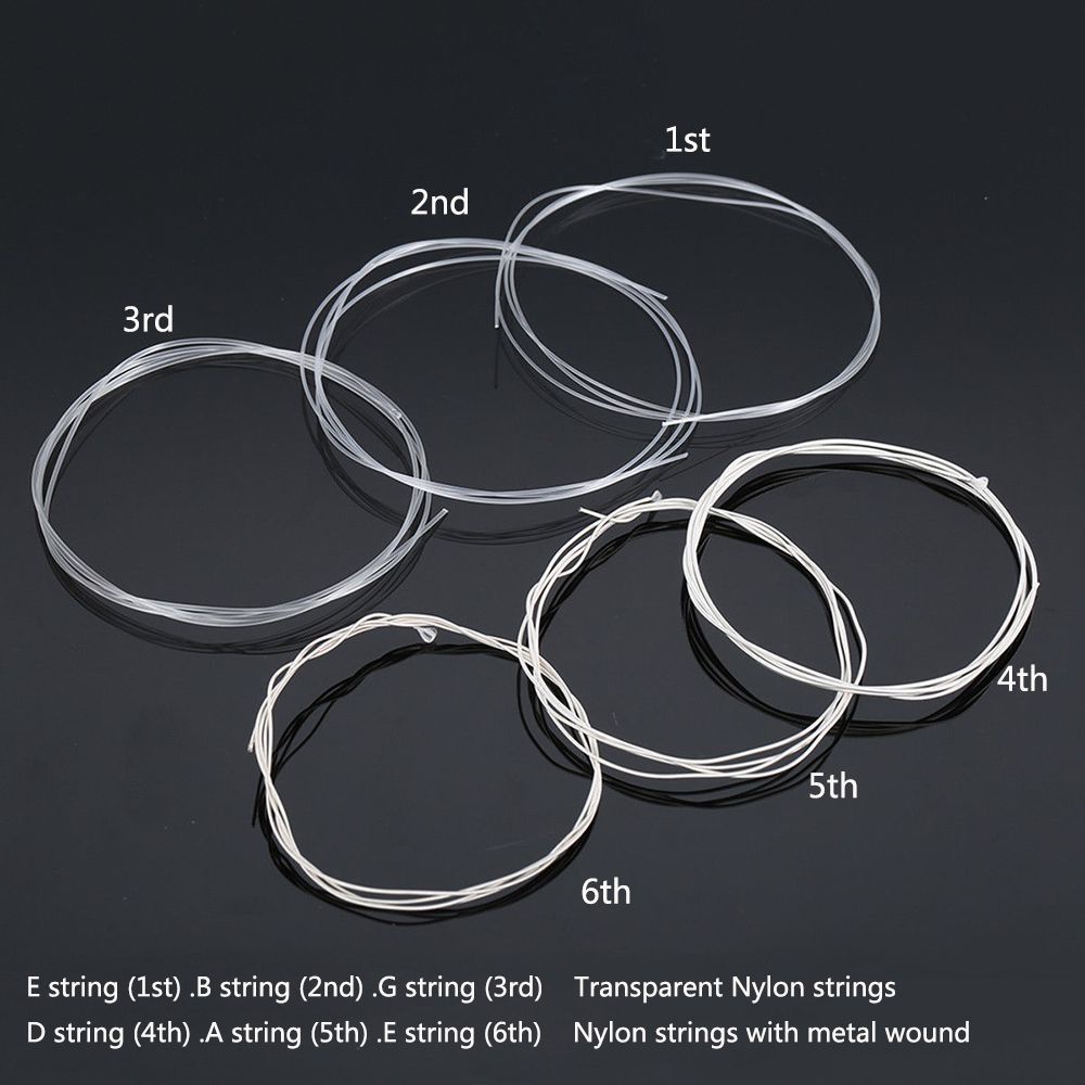 Bộ 6 chuỗi dây đàn guitar bằng nylon mạ kim loại thay thế tiện dụng