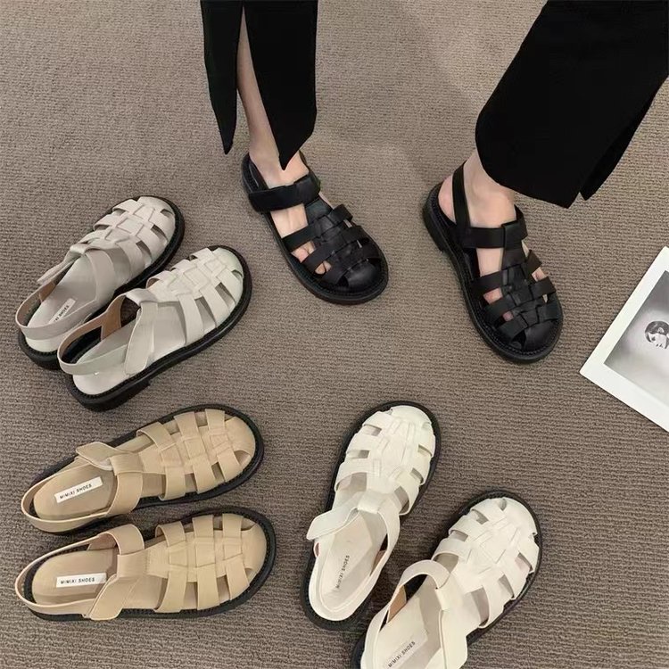 Giày Sandal Quai Chữ T Thiết Kế Đơn Giản Phong Cách Roman Hàng Mới Dành Cho Nữ - Hàng mới về