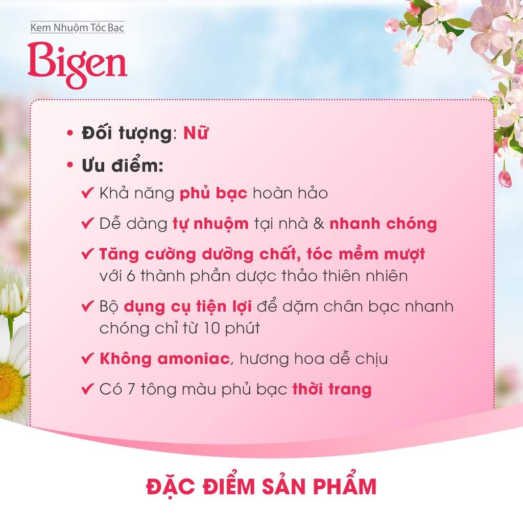 [KHUYẾN MÃI] Combo 2 hộp Thuốc nhuộm tóc phủ bạc dạng kem Bigen Speedy Conditioning Color 80ml