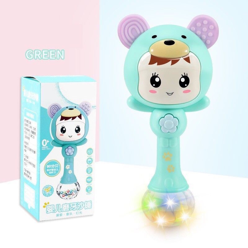 Đồ Chơi Lục Lạc Phát Nhạc Kèm Gặm Nướu Shaker Cho Bé