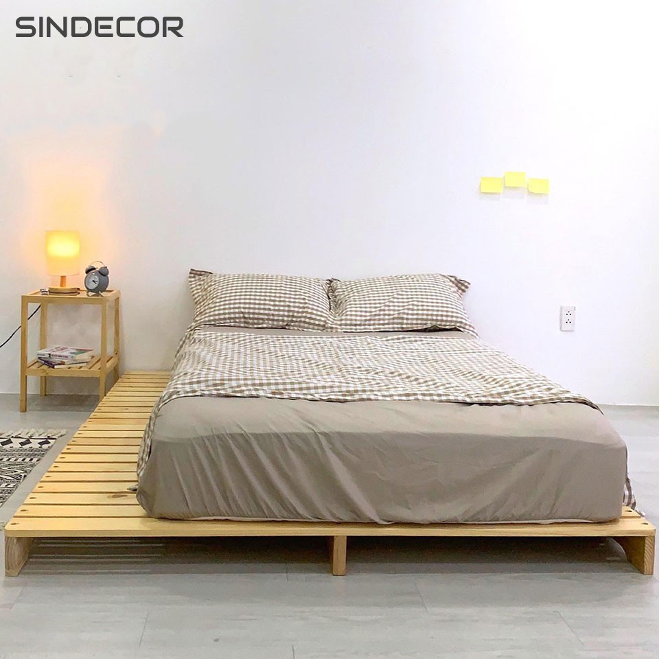 Giường Ngủ Pallet Gỗ Thông - Pallet Bed - Natural