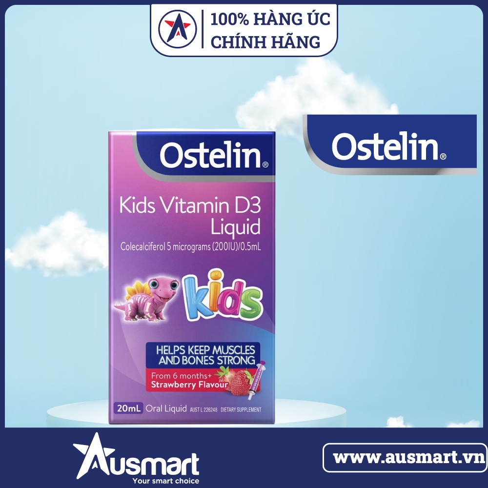 [ HÀNG CHUẨN ] Vitamin D3 ÚC - Vitamin D Dạng Nước Cho Trẻ Ostelin Kids Vitamin D3 Liquid 20ml Cho Bé Sơ Sinh