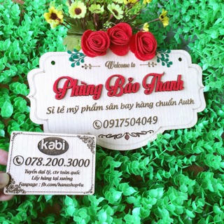 Combo 5 bảng gỗ tên shop