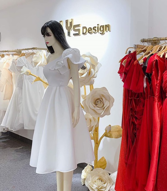 Đầm lệch vai bèo ( ảnh và video thật )