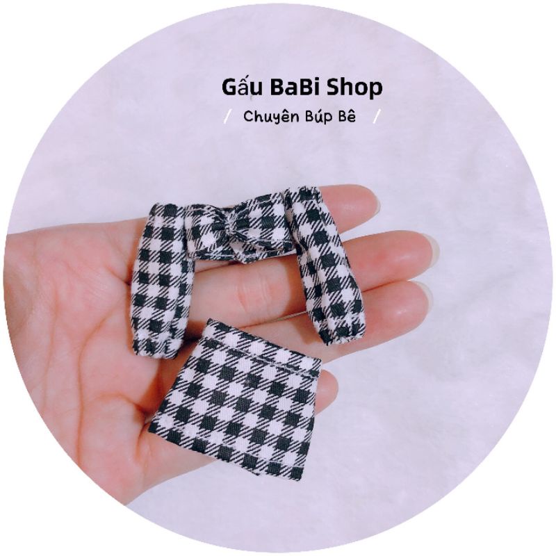 Set áo tay bồng kèm váy cho búp bê size ob11, ddf, 1/8 bjd, bru, baboliy, 5inch, 1/6 blythe, babies, xinji, animator