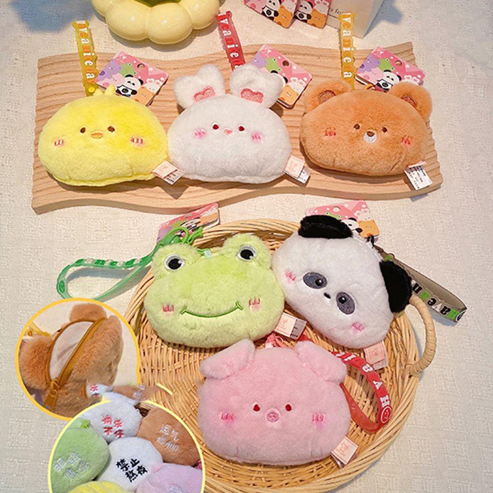 Túi Đựng Son Môi Có Khóa Kéo Thiết Kế Hình Chú Gấu Nhồi Bông Dễ Thương