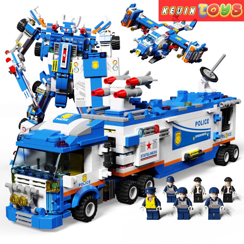 Đồ Chơi Lắp Ráp Kiểu Lego Mô Hình Đội Xe Tuần Tra Cảnh Sát Chống Tội Phạm Super City RoboCop PX.401 Với 800+ Mảnh Ghép