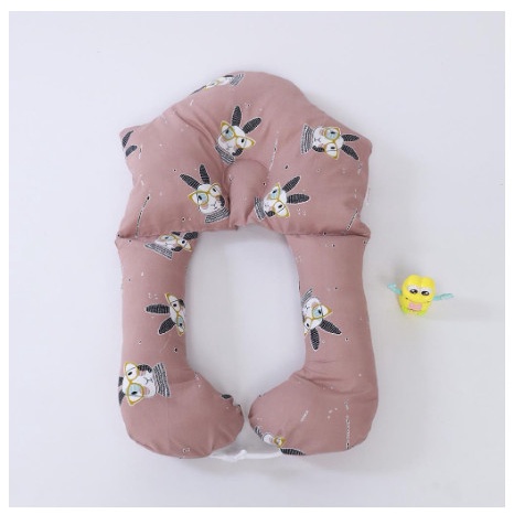 Gối Ôm Chữ U Cho Bé Chống Méo Đầu, Giật Mình Chất Cotton Siêu Mềm Mát