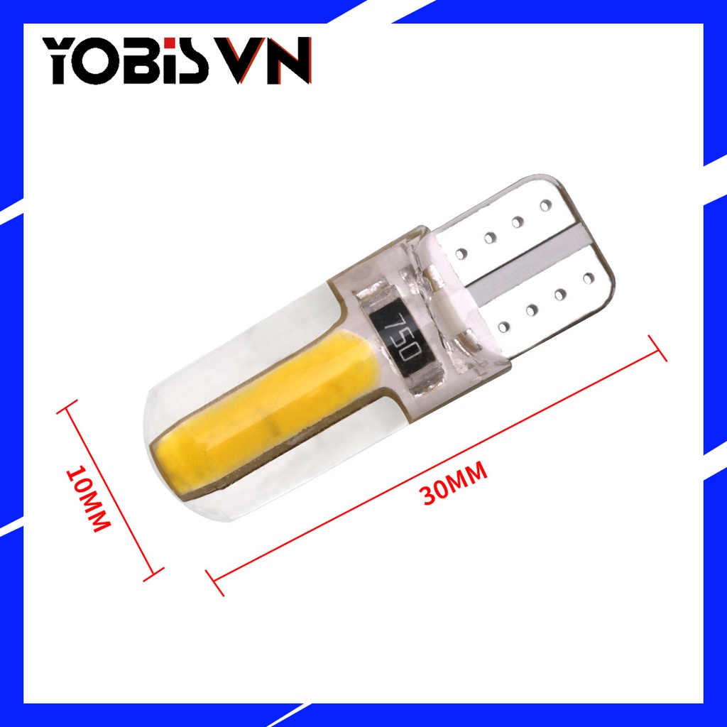 Bóng đèn LED T10 W5W 12SMD demi DC12V nhiều màu dành cho xe hơi