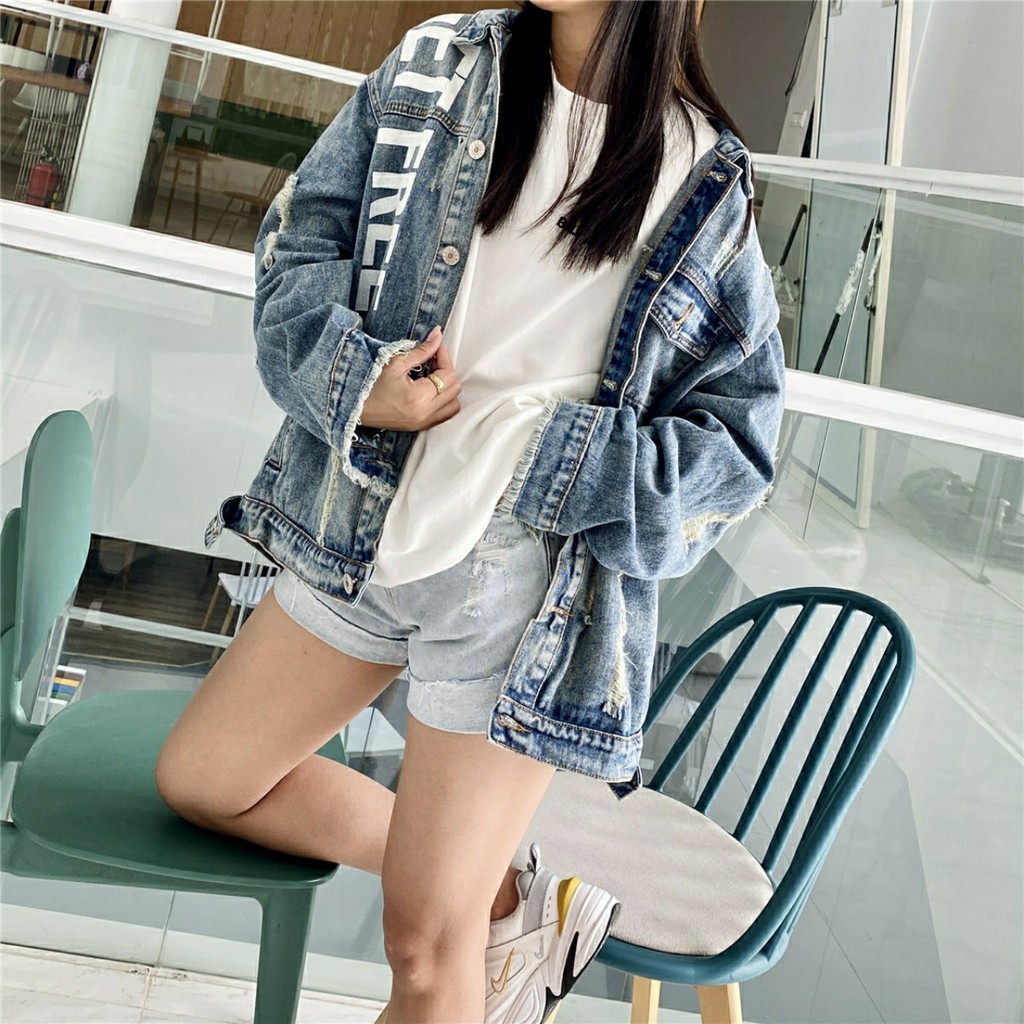 [Sỉ] Áo khoác jean nữ túi vuông dưới basic mới ra mẫu đẹp Jackie từ Chiwawa shop