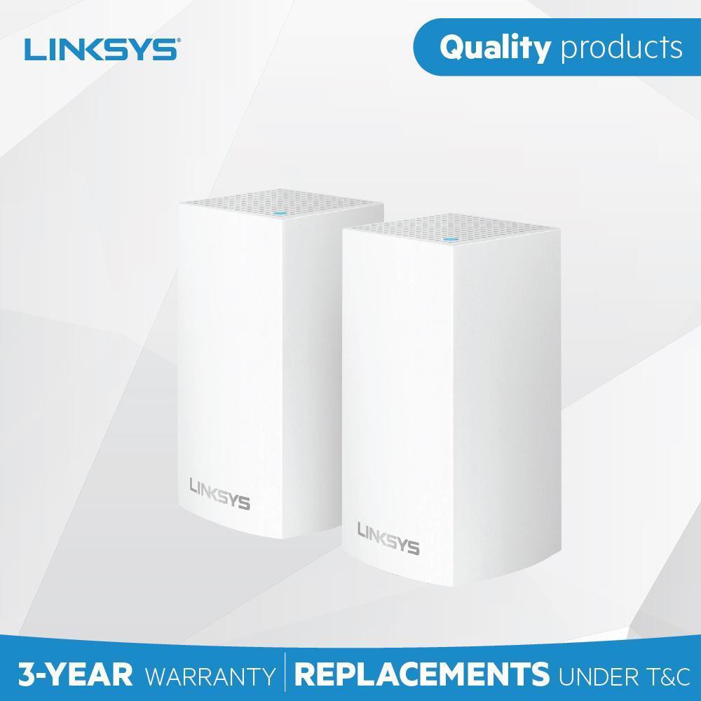 Bộ phát Wifi Linksys Velop WHW0102 Mesh Dual-Band MU-MIMO 2-Pack AC1300Mbps (Hàng chính Hãng)