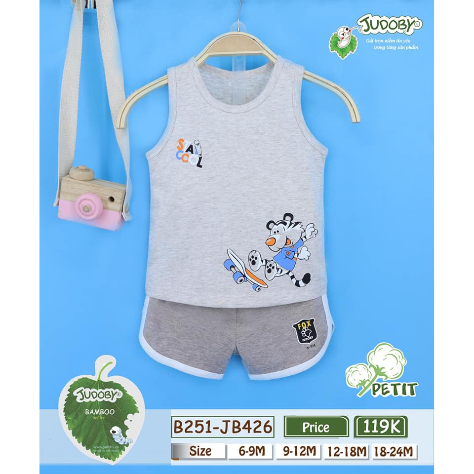 Bộ ba lỗ bé trai sợi tre Judoby JB426 (9-24m)