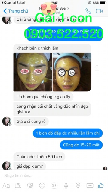 Mask ủ trắng da vàng 24k