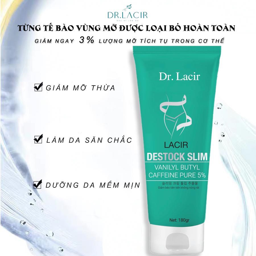 [Mã SKAMLTSW8 giảm 10% đơn 100K] Kem Tan Mỡ Drlacir -Hộp 180gram, Destock slim,hỗ trợ giảm số đo các vòng trên cơ thể