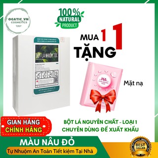 Bột Lá Nhuộm Tóc Ogatic - Màu Nâu Đỏ - Chiết xuất 100% bột lá Móng- NHUỘM TÓC AN TOÀN - ĐƠN GIẢN-TẠI NHÀ