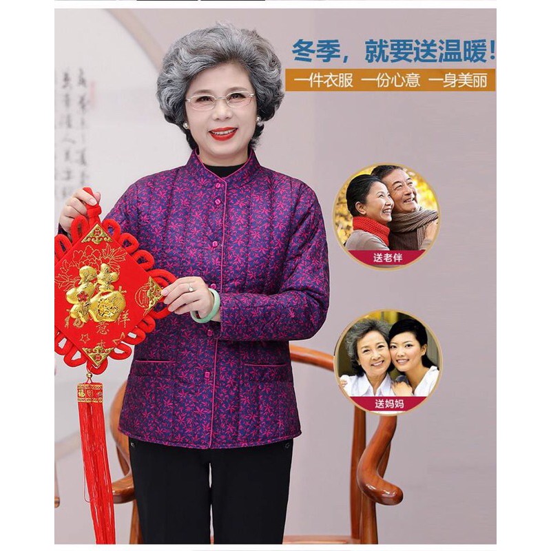 Áo khoác phao đệm bông siêu nhẹ siêu ấm cho các bà các mẹ người trung niên