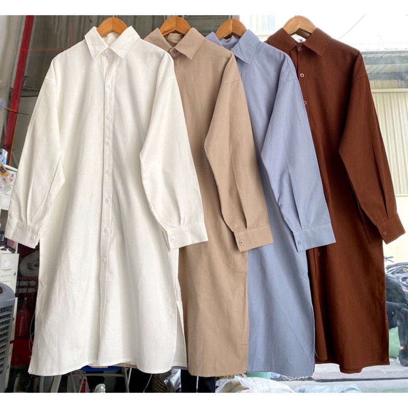 ✨Đầm sơ mi chất đũi lụa Hàn xịn xò sll đi cafe quá ư là mê 😻 | BigBuy360 - bigbuy360.vn