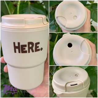 Cốc uống nước có nắp xoay có lỗ cắm ống hút Nhật Bản | BigBuy360 - bigbuy360.vn