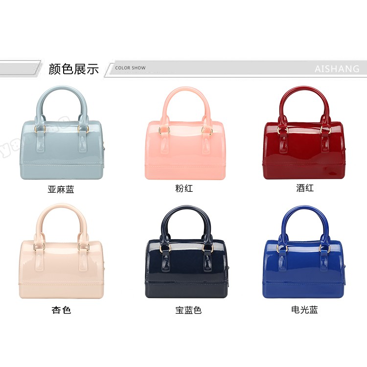 Túi trống nhựa jelly PVC size mini 18 nhiều màu