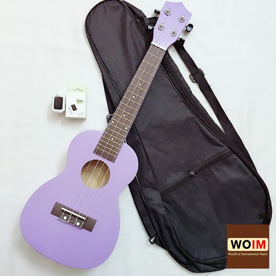 Đàn Ukulele Concert Woim 33A19 Size 23 Tặng Kèm Bao Vải Thời Trang Và Máy Lên Dây Điện Tử (Tuner)