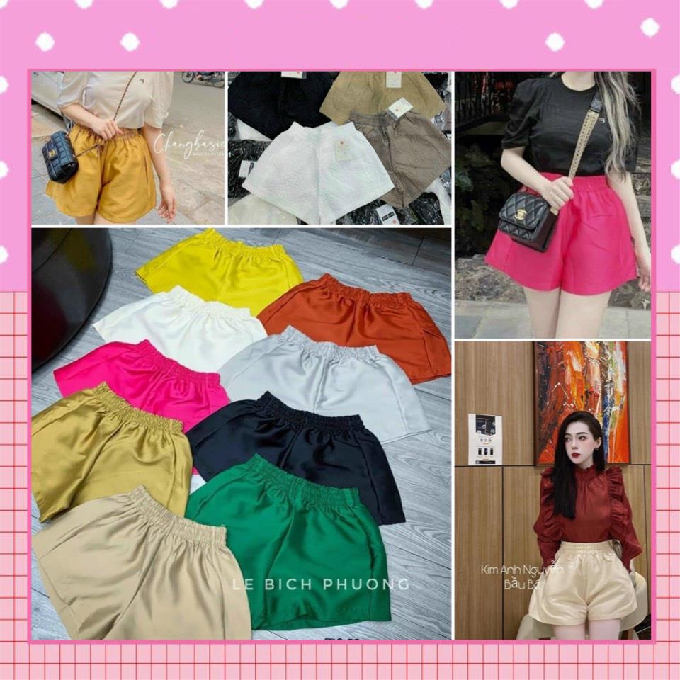 Quần Short đùi nữ chất Tafta phồng mix áo croptop thun siêu hợp trẻ trung