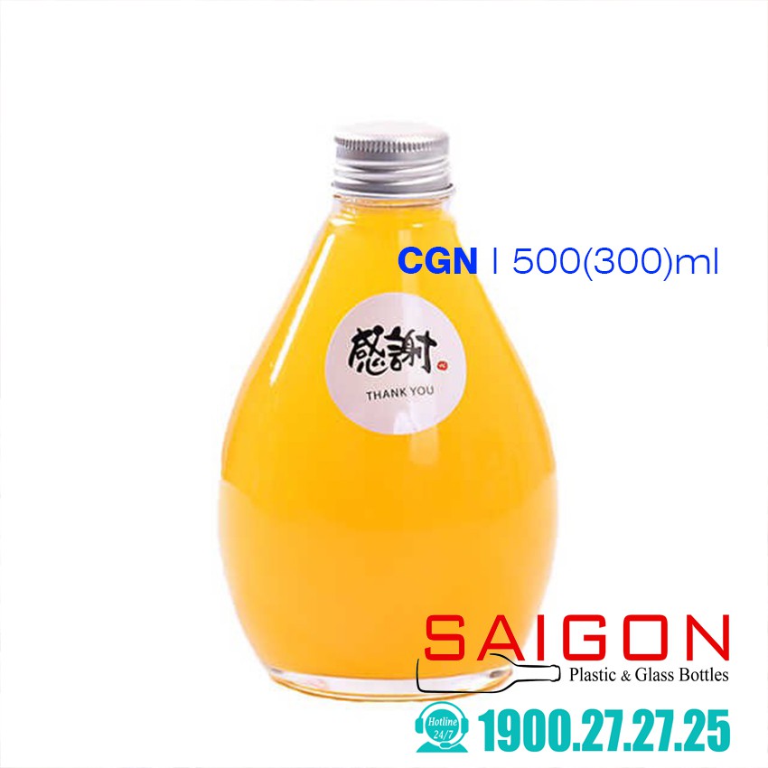 Chai Thủy Tinh Giọt Nước nắp nhôm 500ml (Hoặc 300ml )