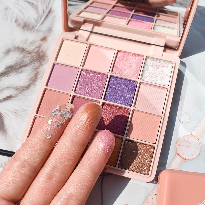 Bảng Phấn Mắt 16 Màu Sắc Tông Lì / Hiệu Ứng Ngọc Trai TTB335