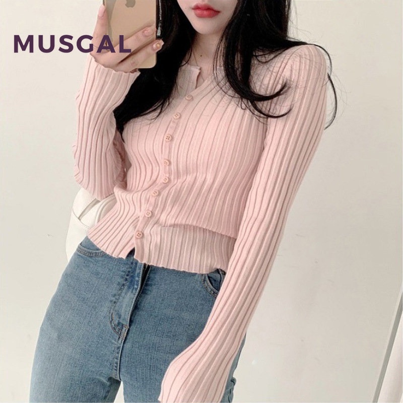 Áo Khoác Cardigan Dài Tay Cổ Chữ V Màu Sắc Thời Trang Cho Nữ