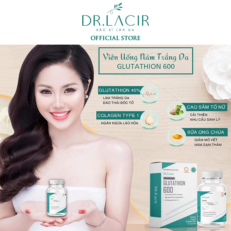 Viên Uống Trắng Da Ngừa Nám DR.LAICR GLUTATHIONE 600 DR22