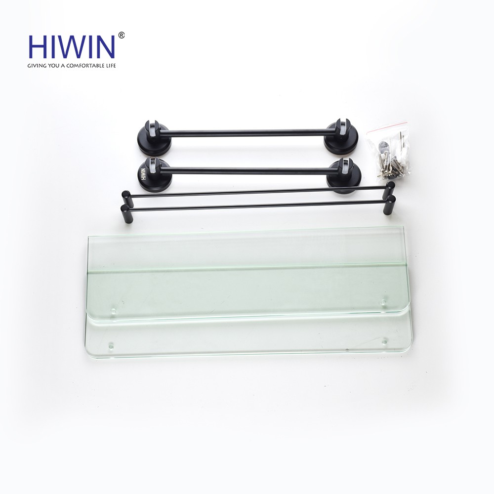 Kệ kính 2 tầng đa năng màu đen inox 304 Hiwin Y-542A