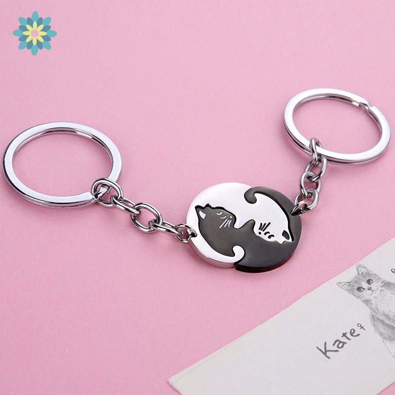 Set 2 Móc Khóa Hình Mèo Lười Đáng Yêu Đen