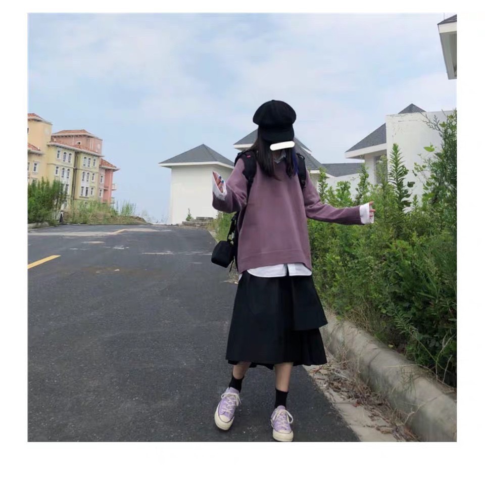 Chân váy dài ulzzang qua gối - Chân váy tầng vạt lệch | BigBuy360 - bigbuy360.vn