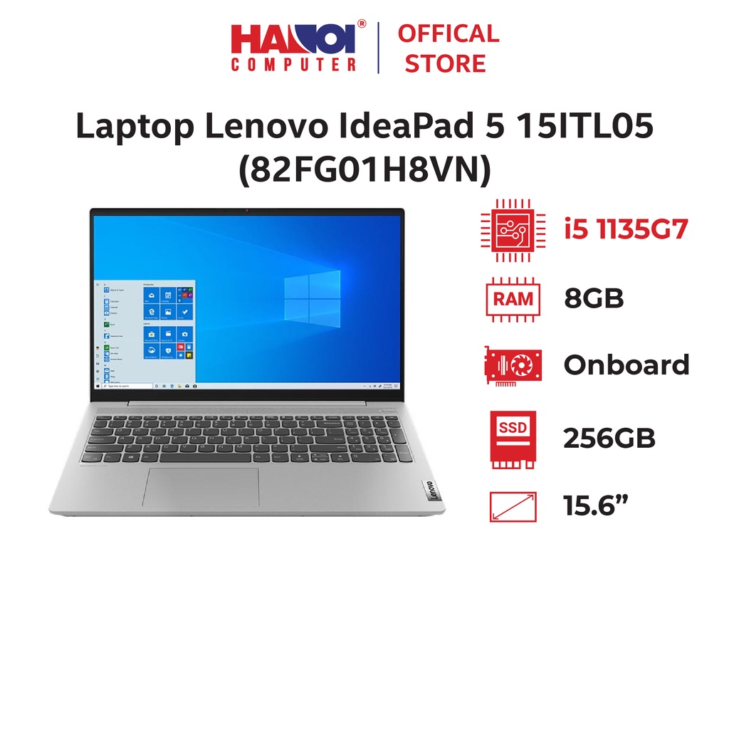 Laptop Lenovo IdeaPad 5 15ITL05 (82FG01H8VN) (Core i5 1135G7/8GB RAM/256GB SSD/15.6 FHD/Win11/Xám)