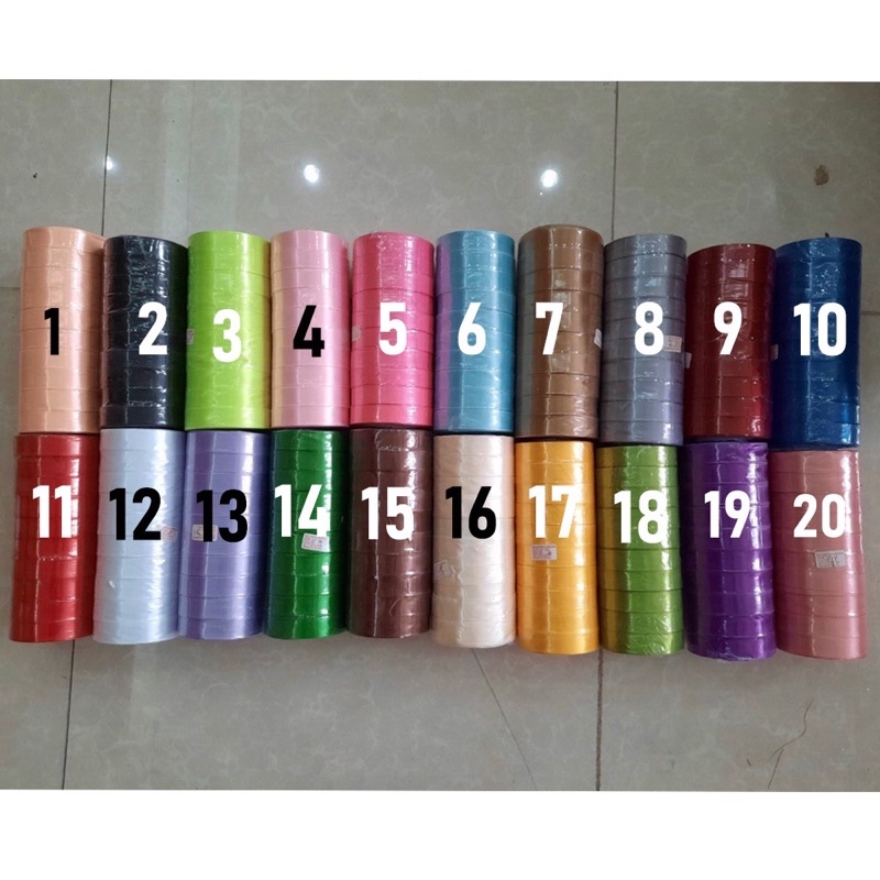 Ruy Băng Lụa 2,5cm Nhiều Màu - Cuộn 22m