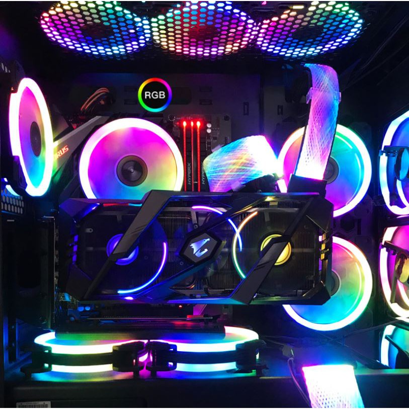 Dây Nguồn Nối Dài Led RGB Dạng Lưới - Hỗ Trợ Đồng Bộ Hub Coolmoon / Đồng Bộ Mainboard