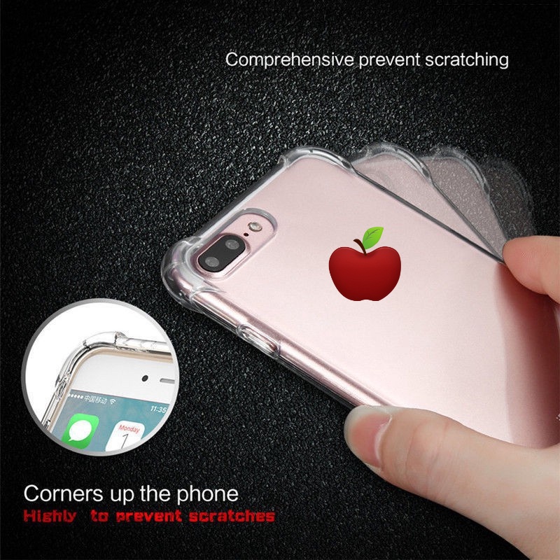 Ốp Lưng Nhựa TPU Trong Suốt Với Khung Chống Sốc Cho X 6s 7 8 Plus