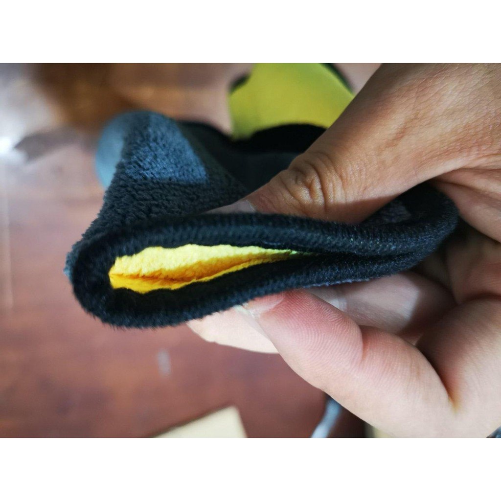 GIÁ HẤP DẪNKhăn Lau Xe Microfiber 2 Lớp Vải Bông Mềm 30x30cm màu vàng lau đa năng Freeship (Lucio Store)