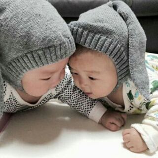 Mũ len tai thỏ ấm áp cho bé