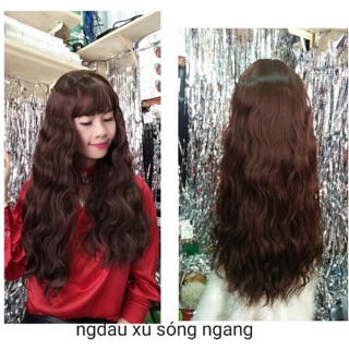 Tóc giả Nguyên đầu xù sóng+ lưới trùm