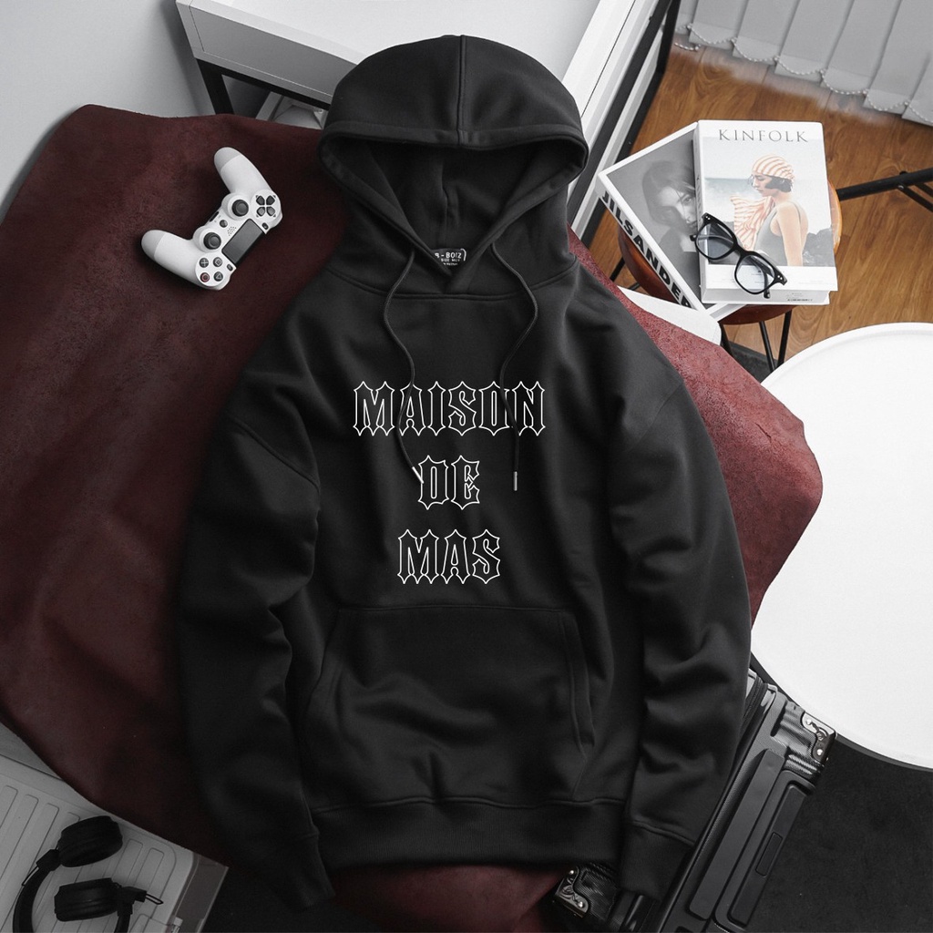 bigsize - Áo khoác hoodie BB - Boiz nam size lớn, bigsize 90kg - 130kg - đen in chữ