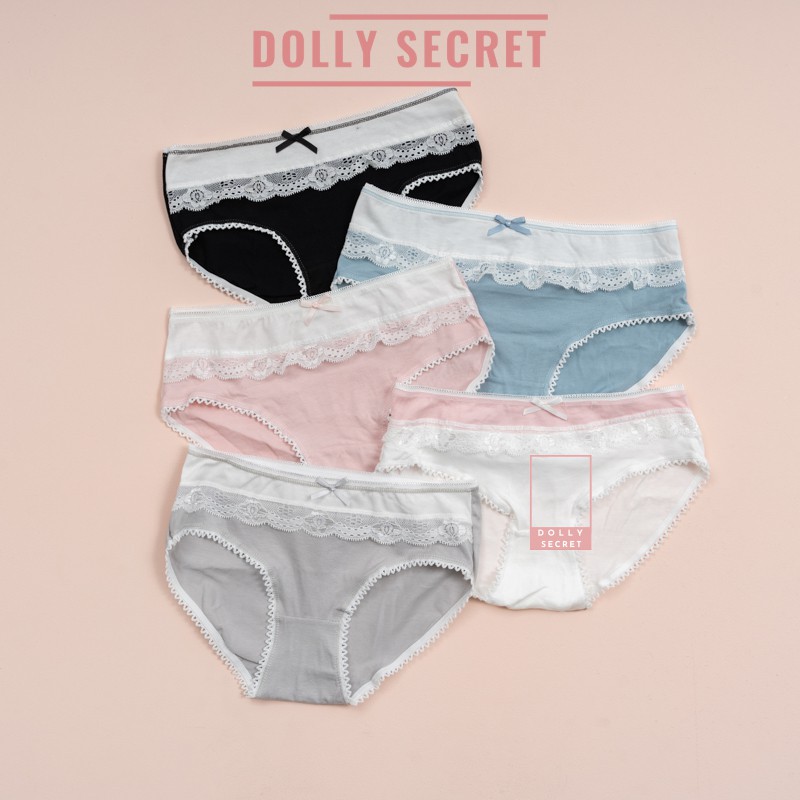 Quần lót nữ cotton viền ren đáng yêu kháng khuẩn dễ thương nữ tính nhiều màu DOLLY SECRET QL017 | BigBuy360 - bigbuy360.vn