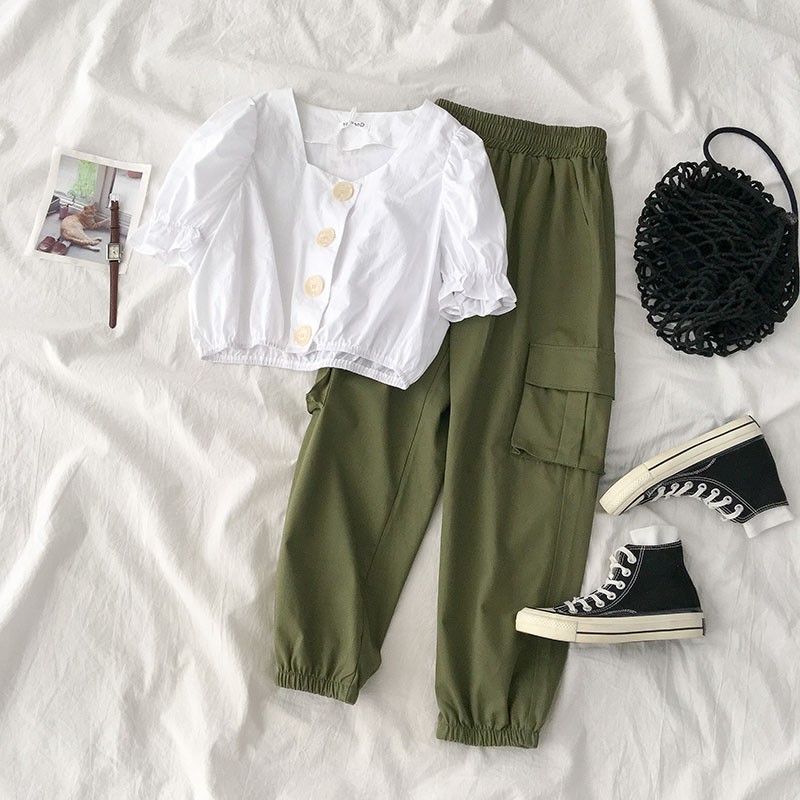 ÁO SƠ MI CROPTOP