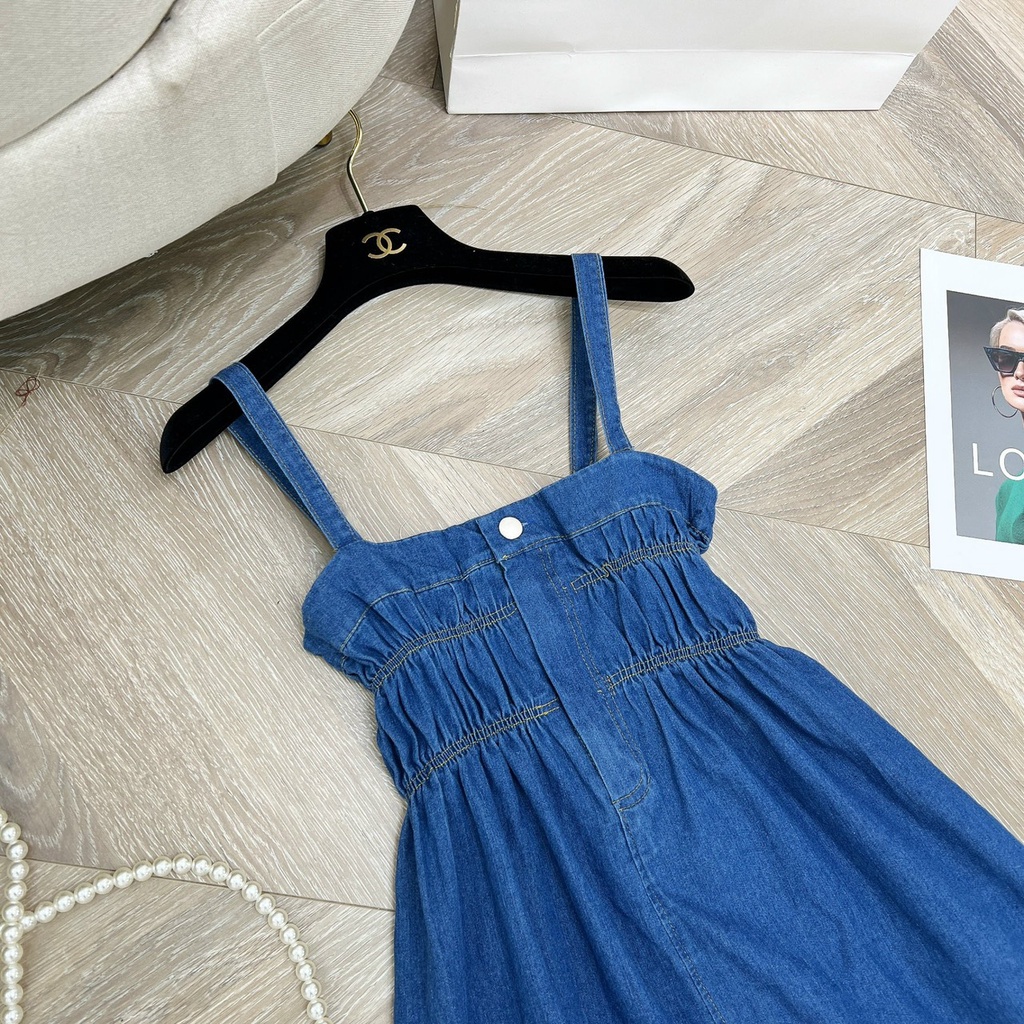 Váy bò, váy hai dây bò chun ngực dáng xuông cá tính