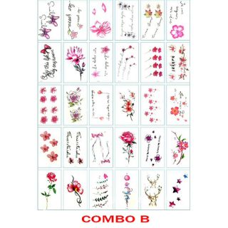 (Được chọn mẫu) B2 Hình xăm nước hình xăm dán tatoo mini sticker mini đẹp dễ thương phong cách Hàn Quốc cá tính giá rẻ